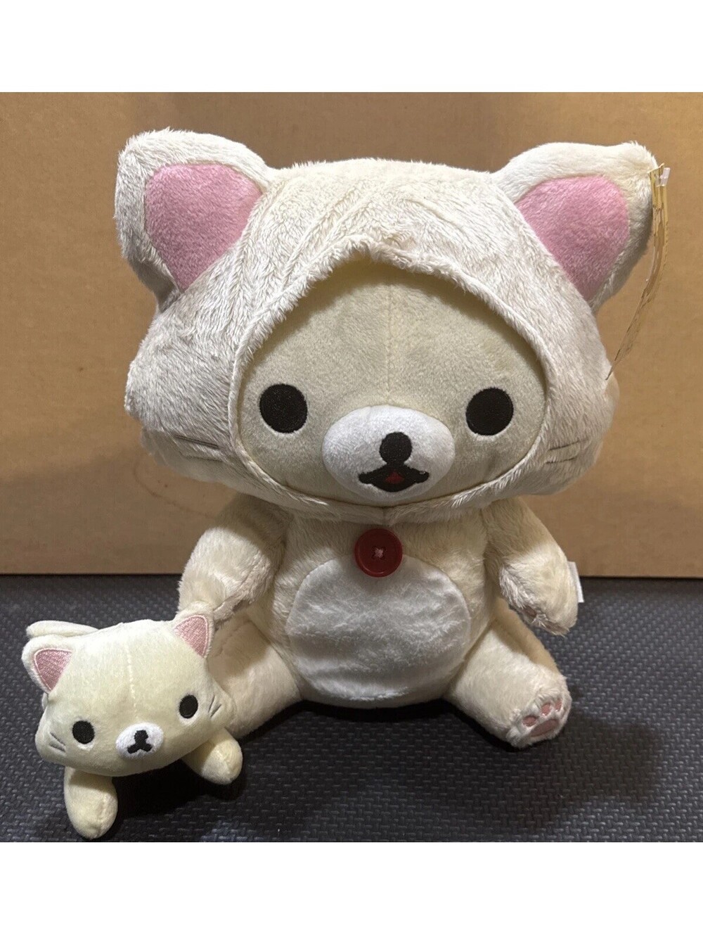 Rilakkuma Korilakkuma Cat Costume Plush San-X Authentic w Mini Plush 11” Tall